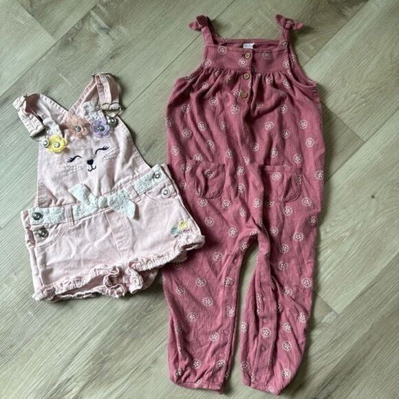 Carter’s Spring Romper & Overalls Bundle, Bunny 24m 24 months - Picture 1 of 7